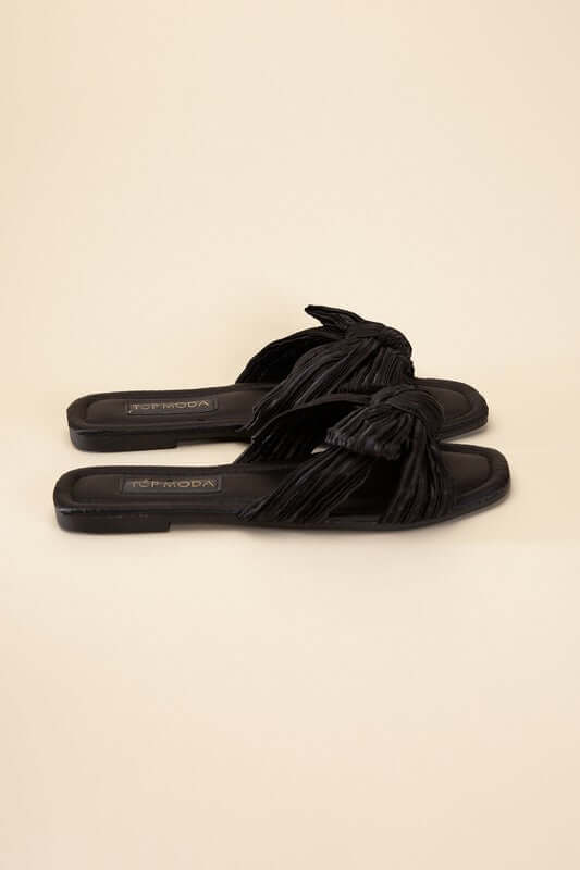 Shop Chic Bow Strap Flat Slides Sandals | Women's Fashion Boutique, , USA Boutique