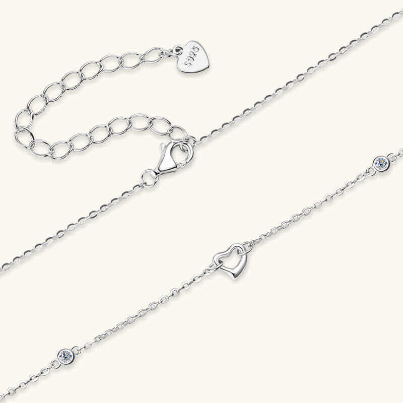 Moissanite 925 Sterling Silver Heart Necklace, Necklaces, $ 68.00, A Moment Of Now™