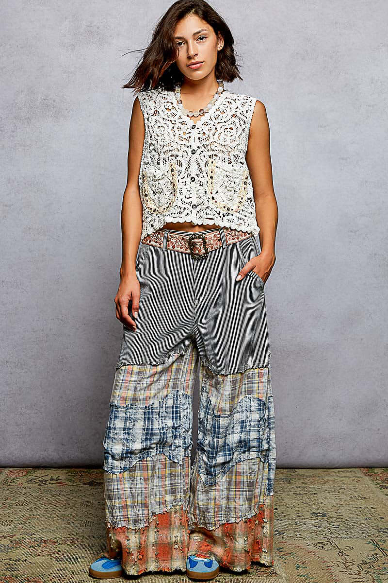 Off White Button-Down Cropped Crochet Vest with Scalloped Edge | POL, Vests, $ 50.00, A Moment Of Now™