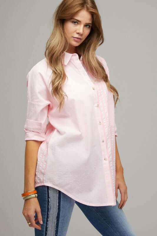 Stripe Button Down Long Sleeve Shirt, Davi & Dani, $ 55.00