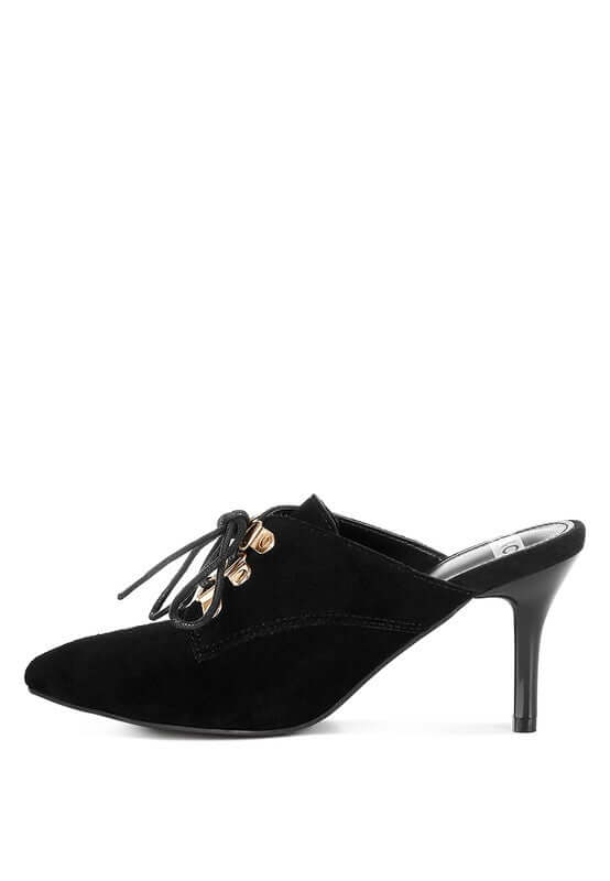 Miladi Suede Stiletto Mules Heels - Chic & Comfortable, Heels, $ 89.00, A Moment Of Now™
