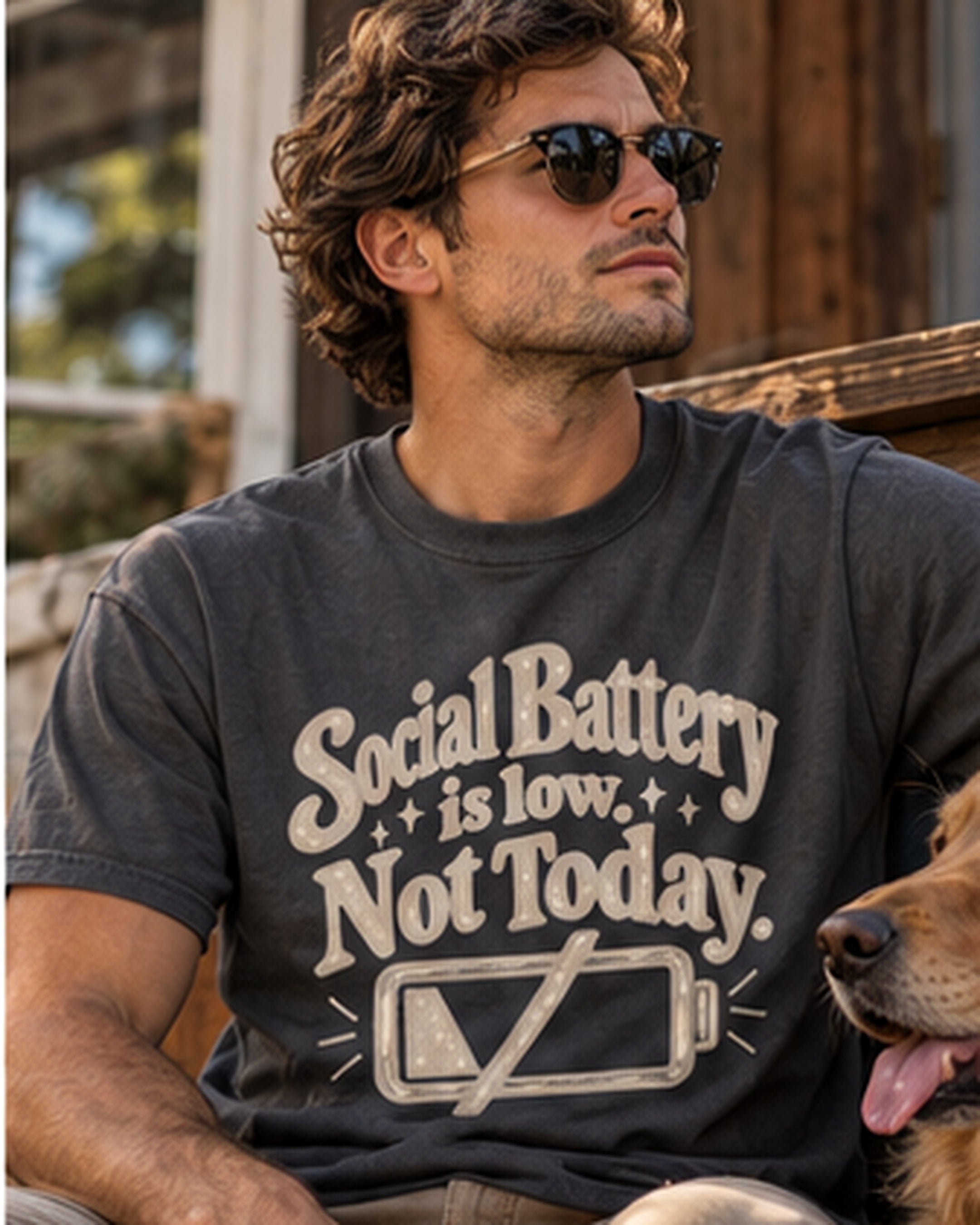 Social Battery Is Low. Not Today. Graphic T-Shirt