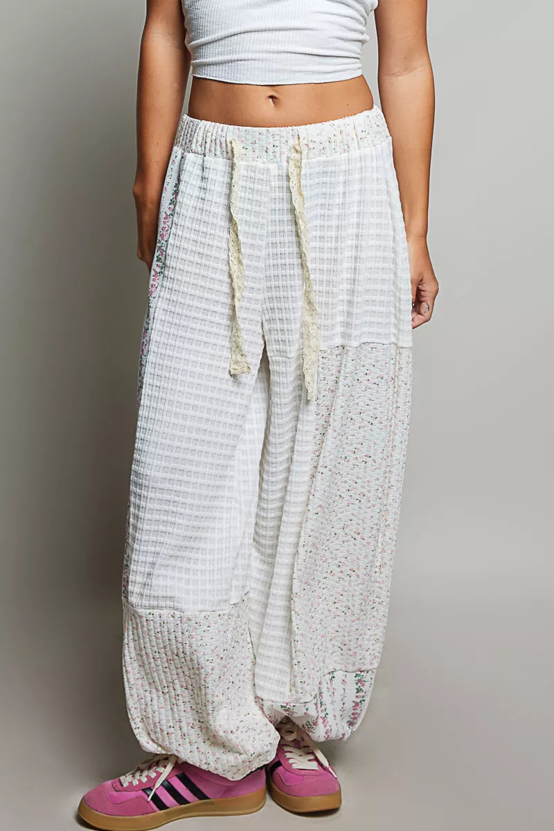 POL Patchwork Mixed Knit Wide Leg Pants, Pants, $ 69.00, A Moment Of Now™