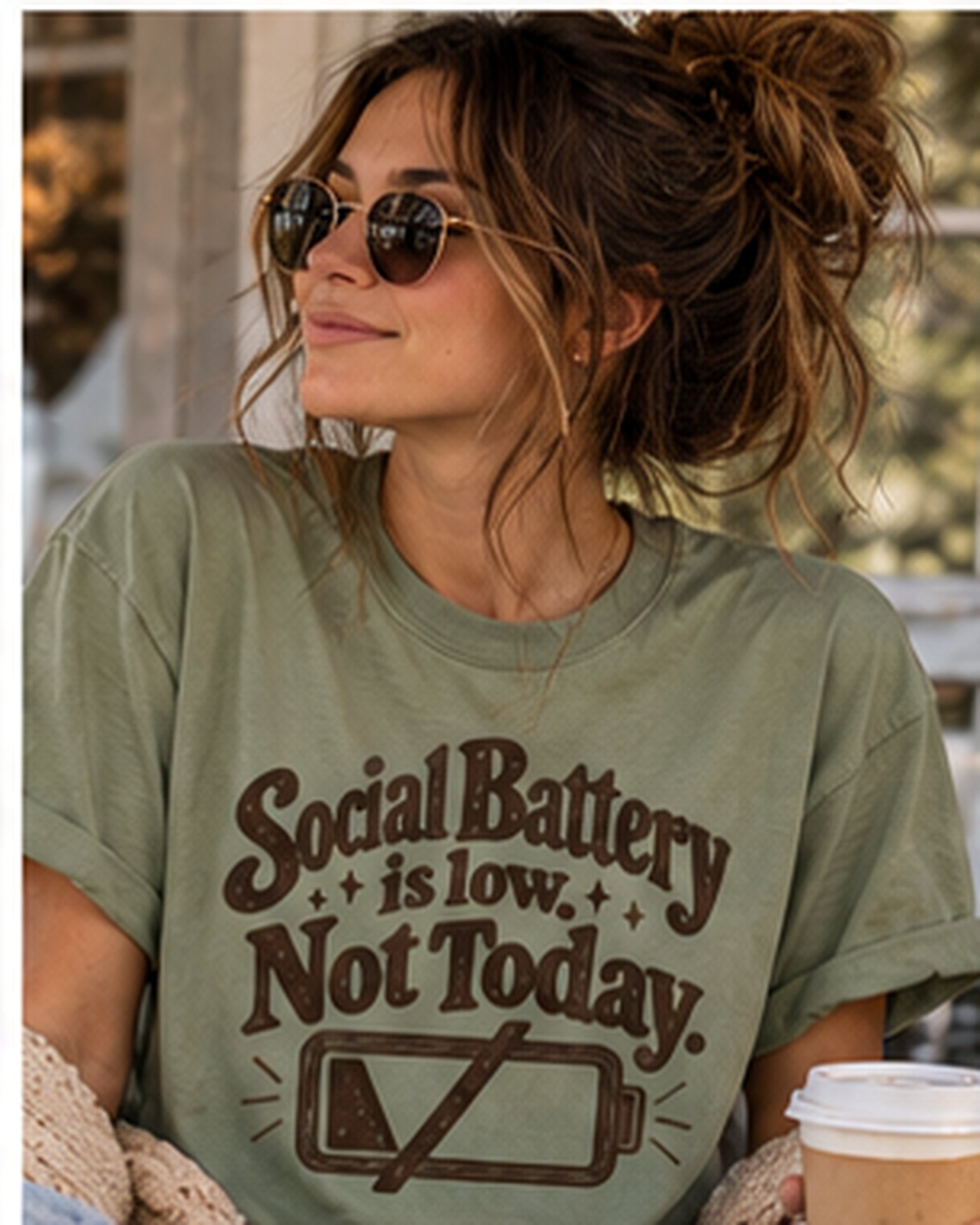 Social Battery Is Low. Not Today. Graphic T-Shirt