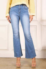 Blue Denim Stretchy Flare Jeans, Lilou, A Moment Of Now