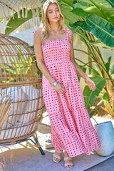 Printed Smocked Ruffle Maxi Dress, Davi & Dani, $ 68.95