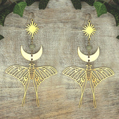 Celestial Luna Moth Oversized Gold Earrings, Accessories, $ 16.00, A Moment Of Now™