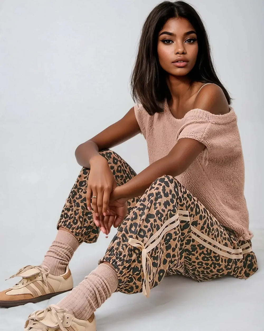 Wild Prowess Jogger – Leopard Luxe Waffle Knit, Clothing, $ 48.00, A Moment Of Now™