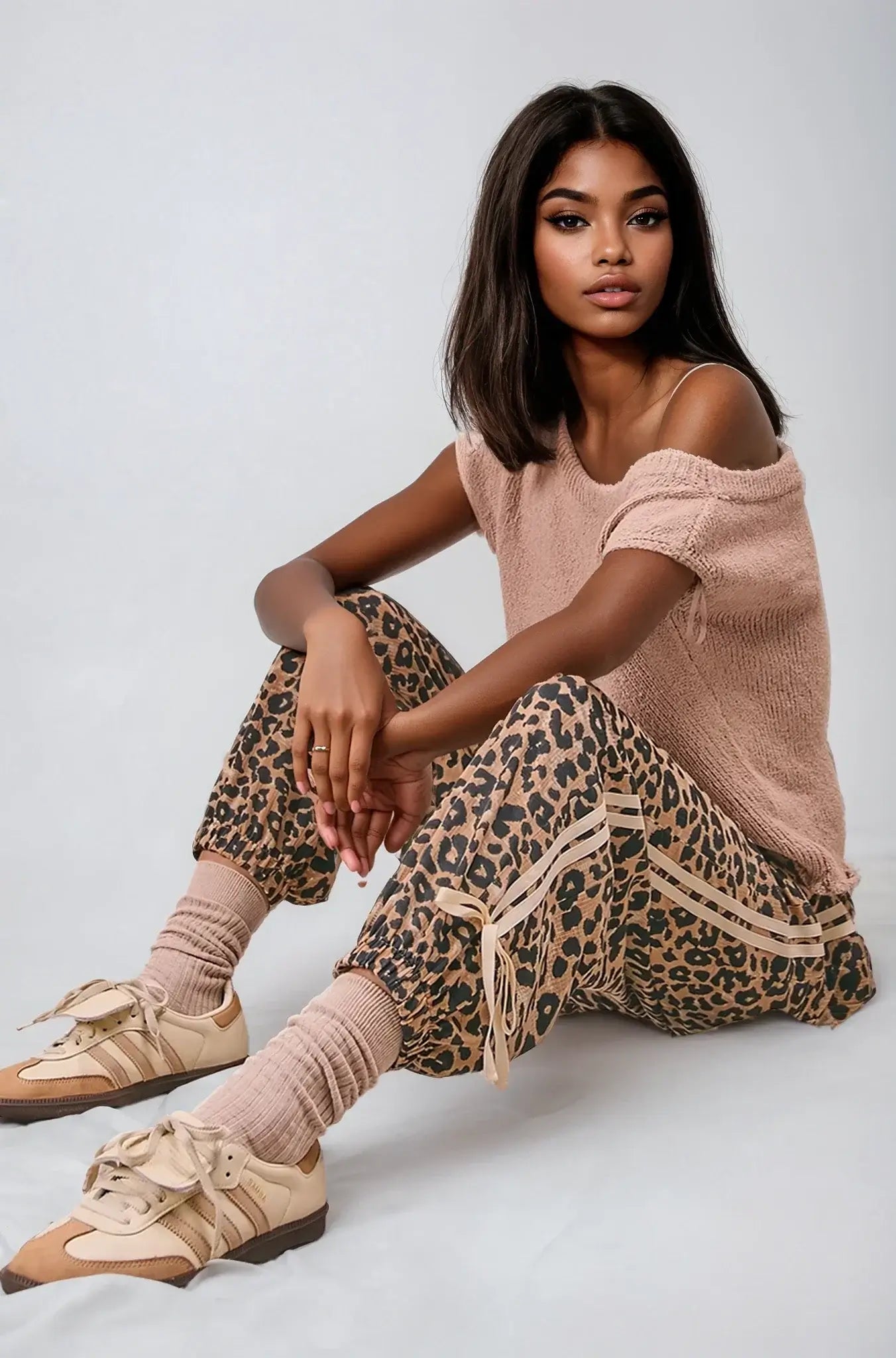 Wild Prowess Jogger – Leopard Luxe Waffle Knit, Clothing, $ 48.00, A Moment Of Now™