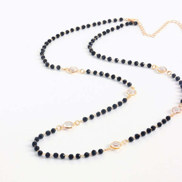 Serenity Black Gold Long Necklace - Elegant Accessory, Necklaces, $ 15.95, A Moment Of Now™