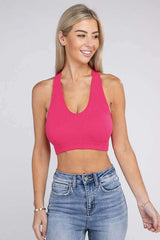 Ribbed Cropped Racerback Tank Top, ZENANA, $ 19.00