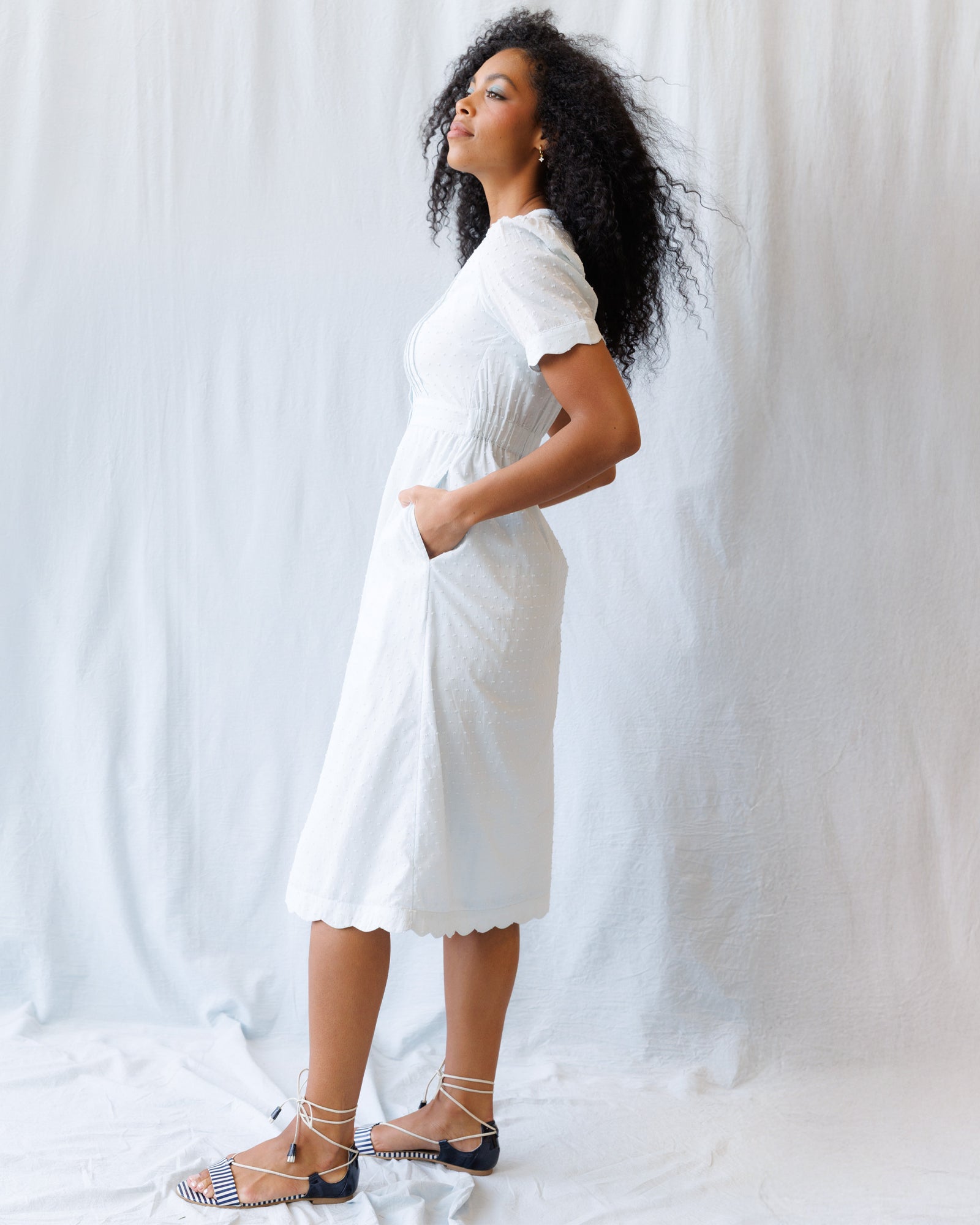 Swiss Dot Scallop Dress | Boutique In USA, Dresses, $ 60.00, A Moment Of Now™