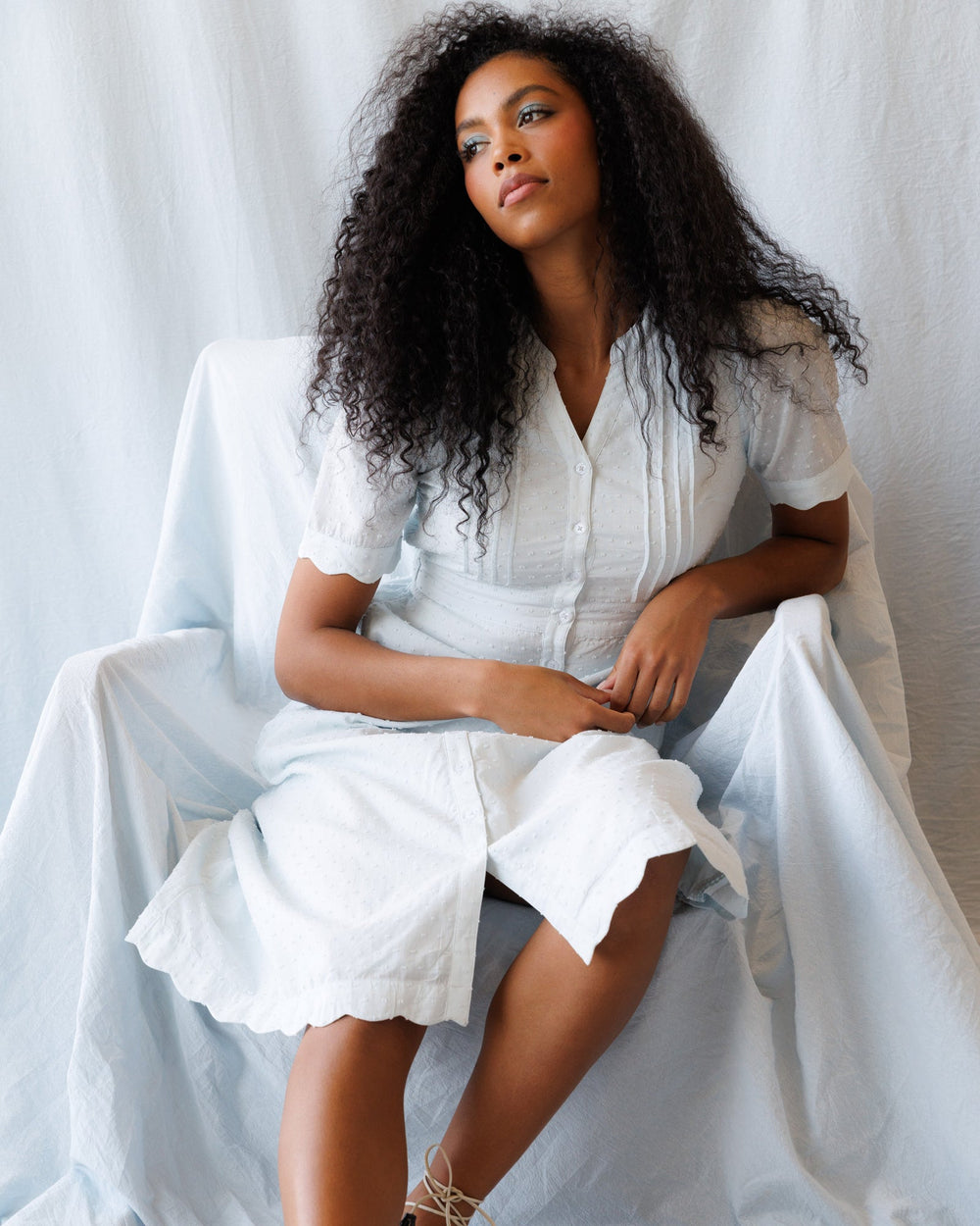 Swiss Dot Scallop Dress | Boutique In USA, Dresses, $ 60.00, A Moment Of Now™
