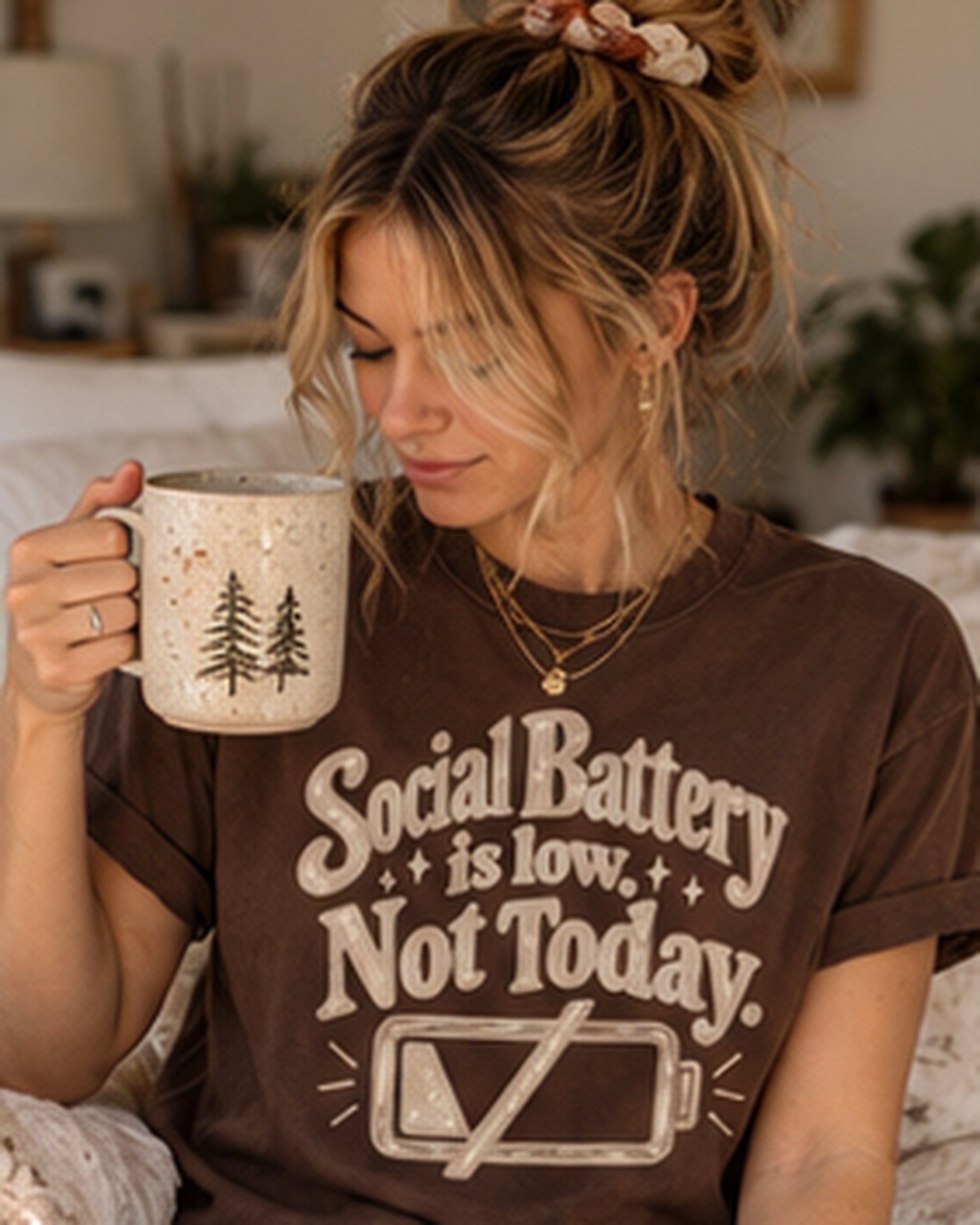 Social Battery Is Low. Not Today. Graphic T-Shirt