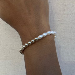 Half Pearl Half Juno Bracelet 6mm | 14K Gold Filled & Pearl, Bracelets, $ 72.00, A Moment Of Now™
