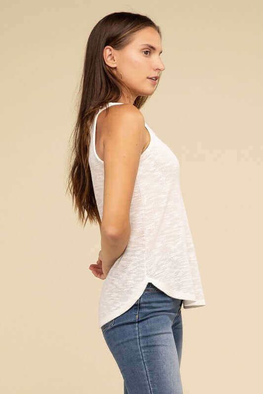 Solid V Neck Sleeveless Cami Tank Top, ZENANA, $ 19.95