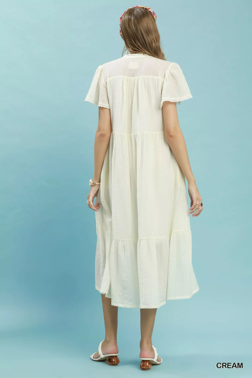 Umgee Textured Tiered Midi Dress with Side Pockets | Boutique In USA, Dresses, $ 69.00, A Moment Of Now™