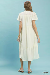 Umgee Textured Tiered Midi Dress with Side Pockets | Boutique In USA, Dresses, $ 69.00, A Moment Of Now™