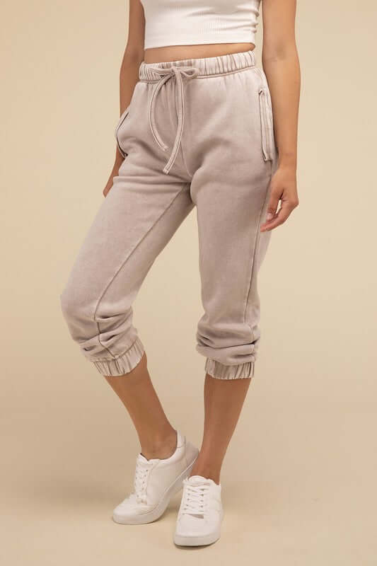 Women's Acid Wash Fleece Sweatpants Joggers with Pockets USA Boutique, ZENANA, $ 35.00