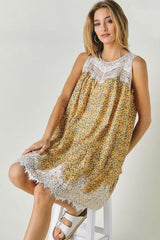 Shop Floral Print Sleeveless Lace Trim Mini Dress | USA Boutique Online, Dresses, USA Boutique
