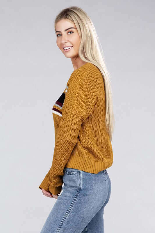 Shop Women's Everyday Strip Pullover Crop Sweater | Boutique Clothing, Sweaters, USA Boutique