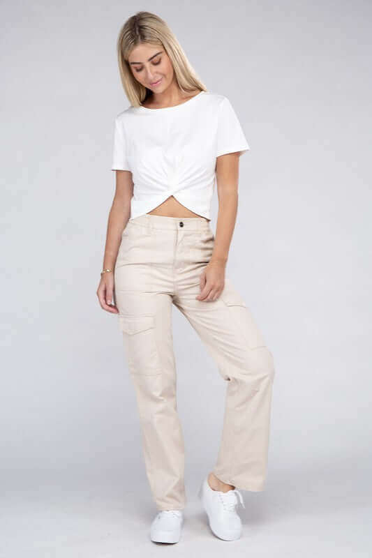 Shop Everyday Wear Elastic-Waist Cargo Pants For Women | Boutique Clothing, Pants, USA Boutique