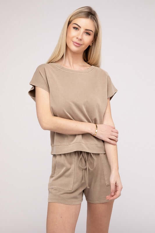 Shop Women's Casual Soft Top and Shorts Loungewear Set | USA Boutique, Outfit Sets, USA Boutique