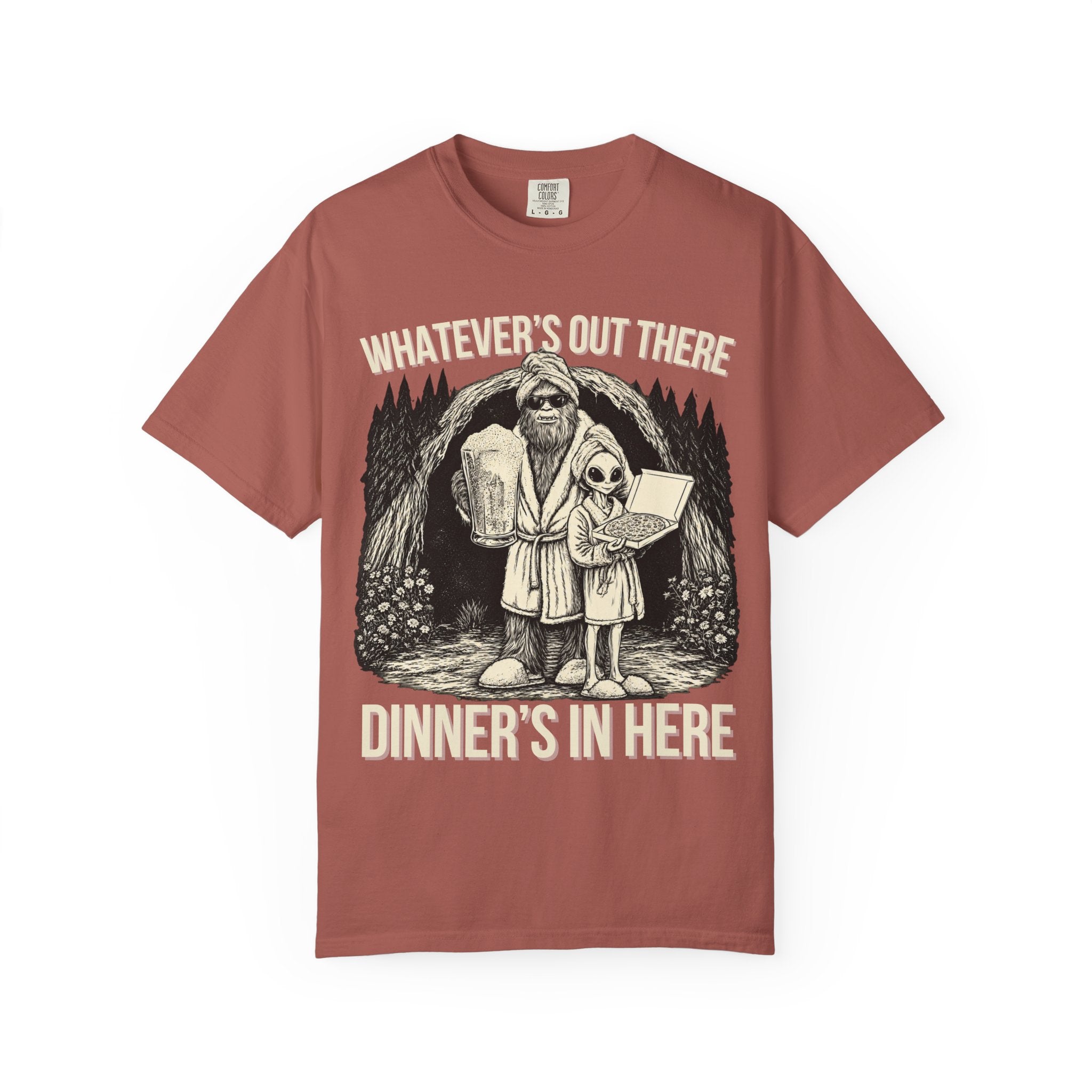 Bigfoot & Alien Pizza Night T-Shirt – Dinner's In Here