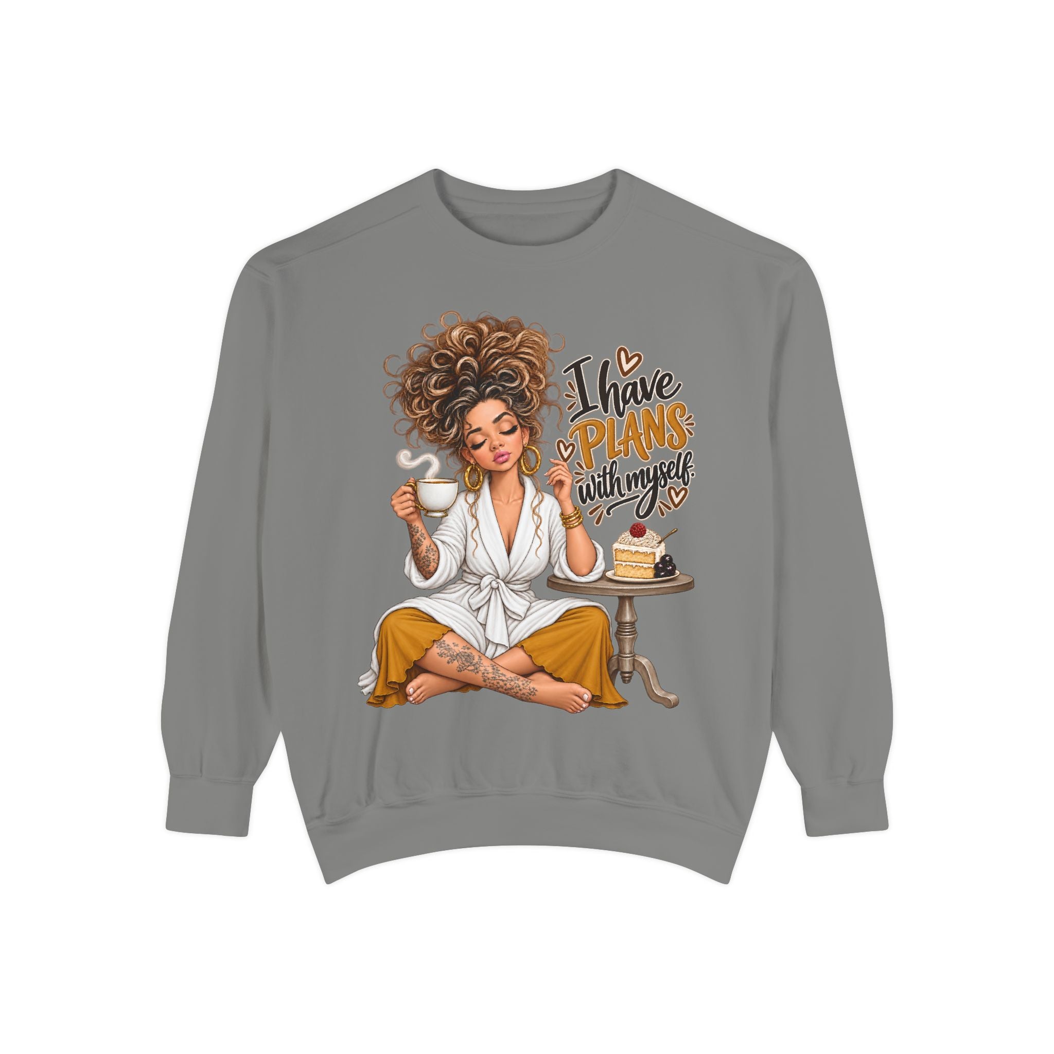 I Have Plans With Myself Sweatshirt — Cozy Self-Care Relaxation Crewneck - sweatshirt product image 5
