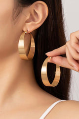 Shop Satin Surface Wide Hoop Earrings | Women's Fashion Boutique, , USA Boutique