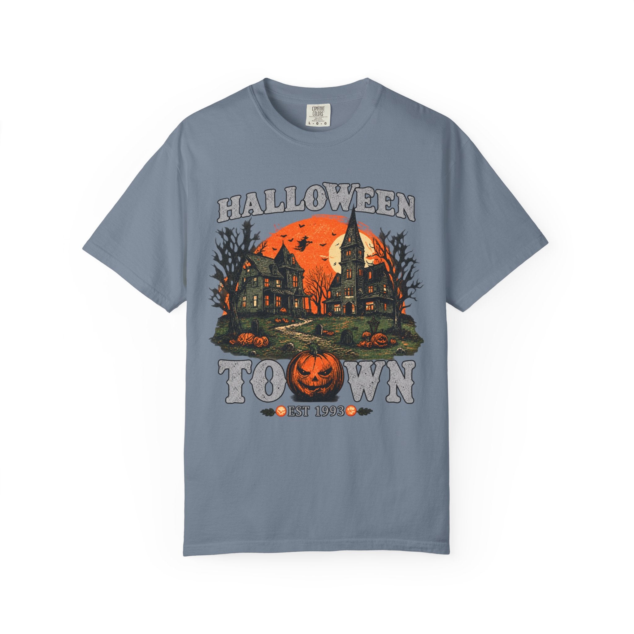 Halloween Town Vintage Tee — Haunted Pumpkin Village Graphic T-Shirt - t-shirt product image 9