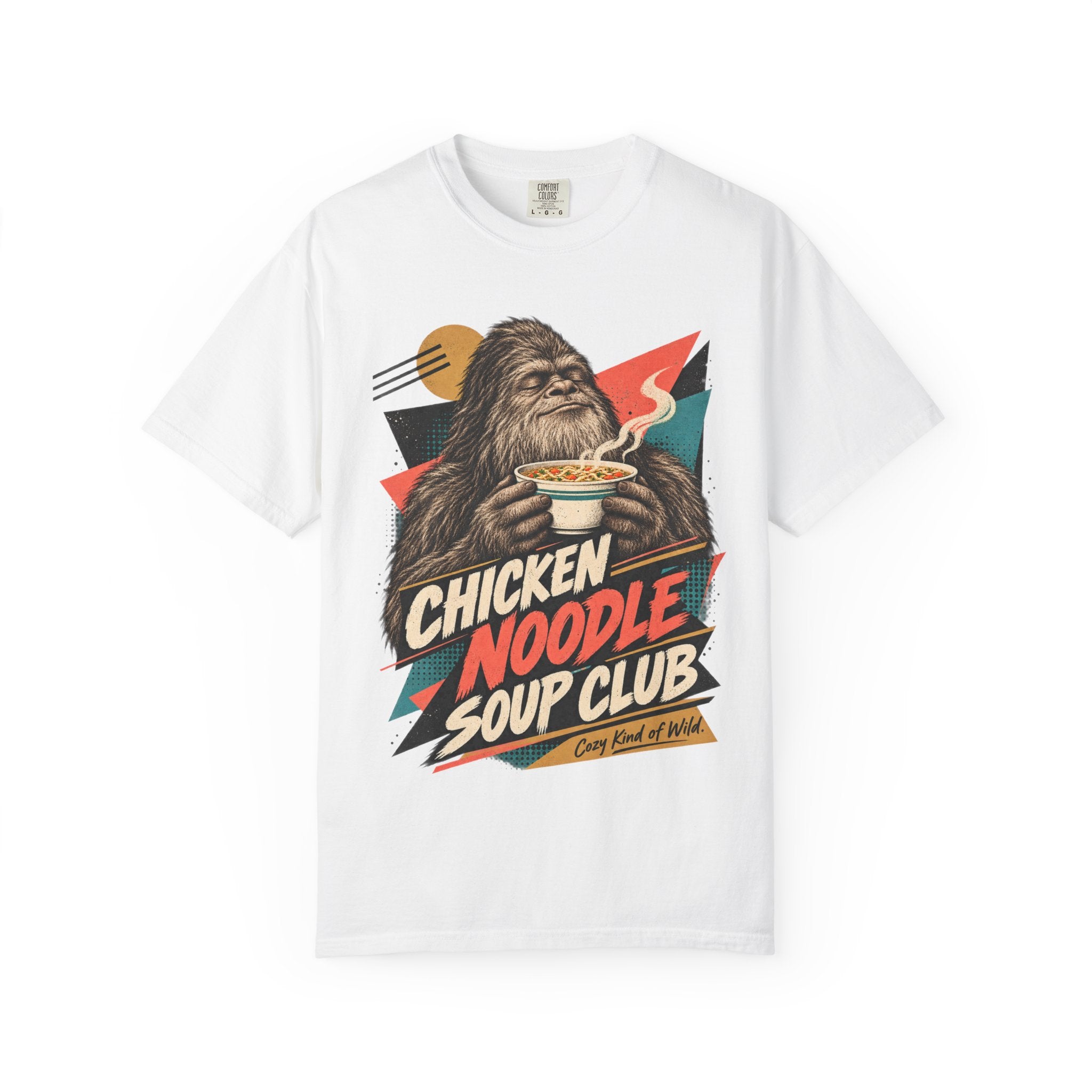 Chicken Noodle Soup Club Bigfoot T-Shirt | Retro Soup Lover Tee