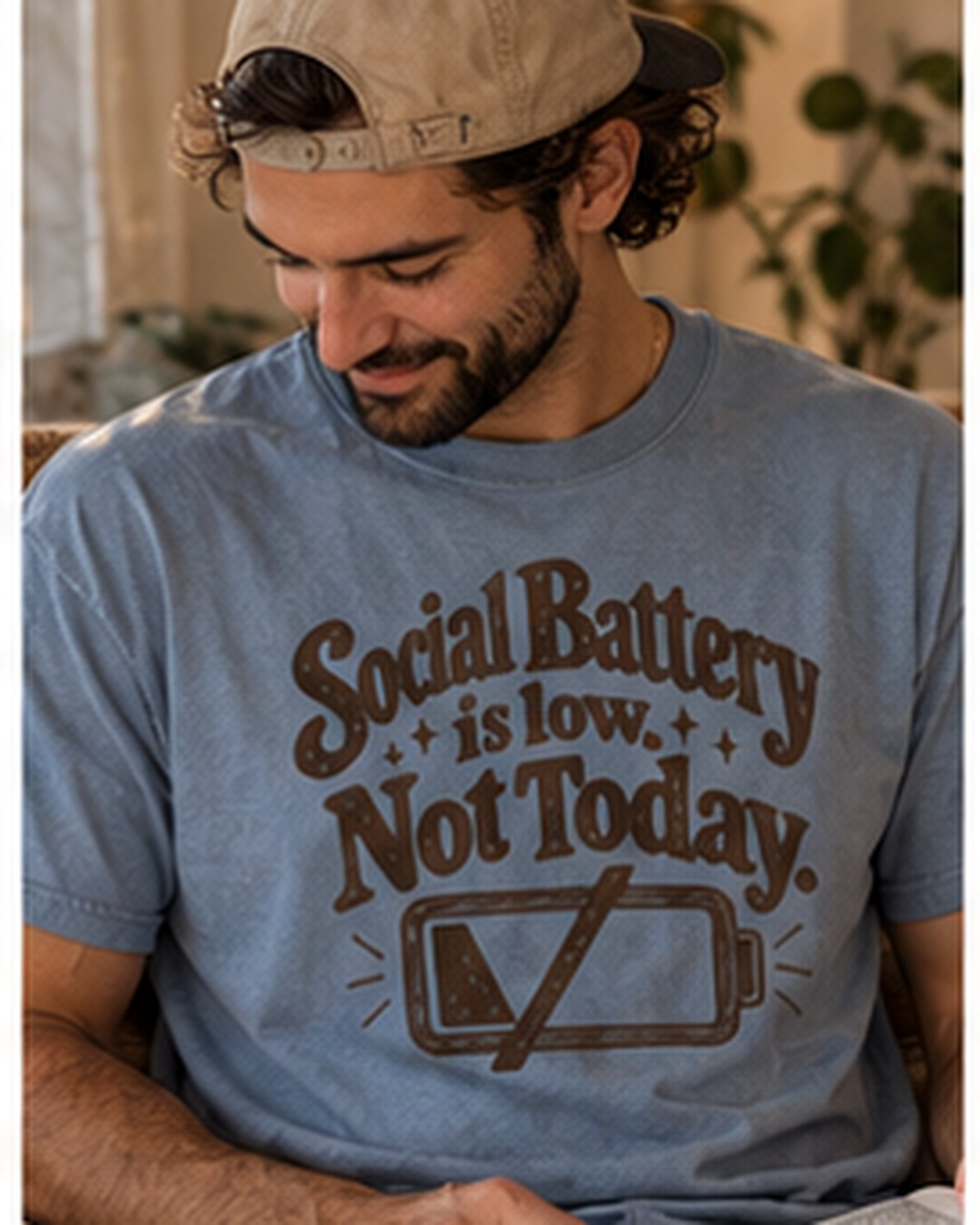 Social Battery Is Low. Not Today. Graphic T-Shirt