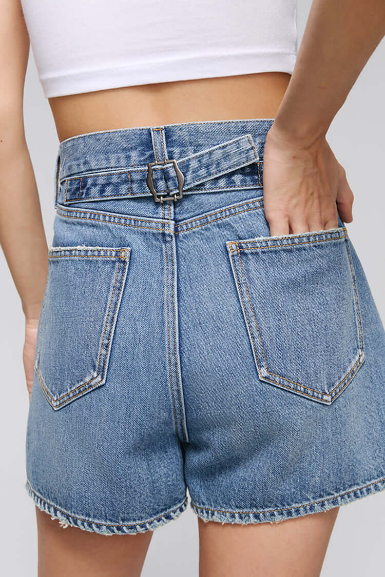 Easy Buckle Shorts | Hey Joanie – High-Rise Denim Shorts, Shorts, $ 88.00, A Moment Of Now™