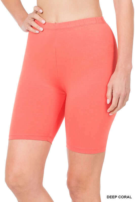 Premium Cotton Biker Shorts, ZENANA, $ 9.95