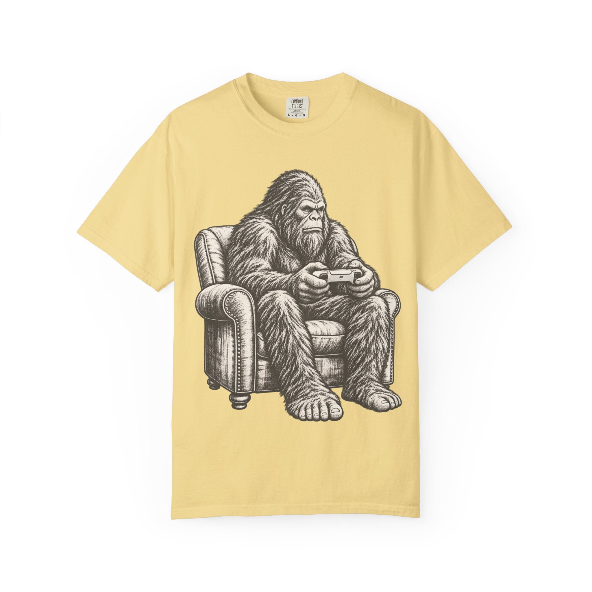 Bigfoot Gamer T-Shirt — Sasquatch gaming Comfort Colors® 1717 graphic tee, product image 4