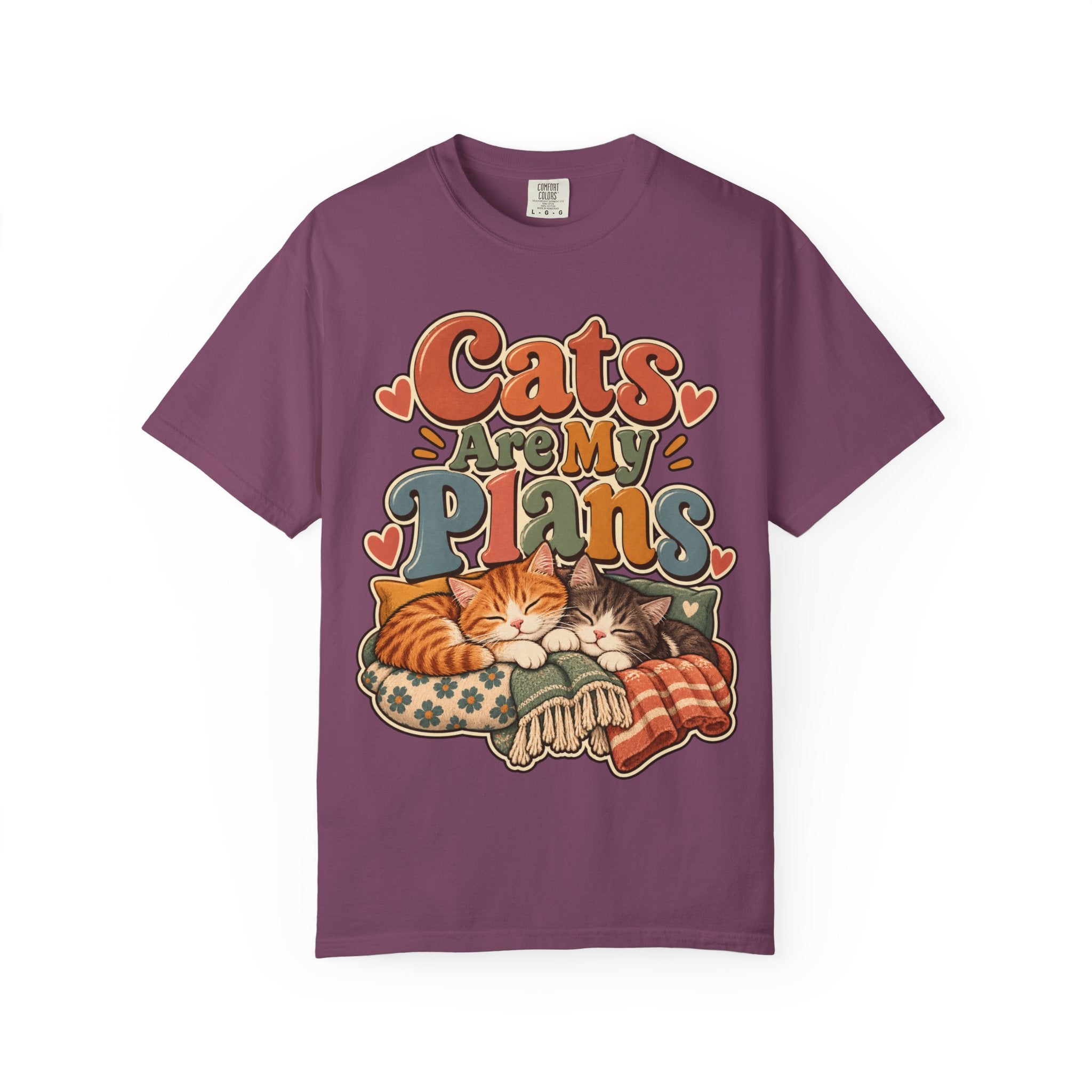 Cats Are My Plans T-Shirt — Retro Sleeping Cats Comfort Colors® Tee