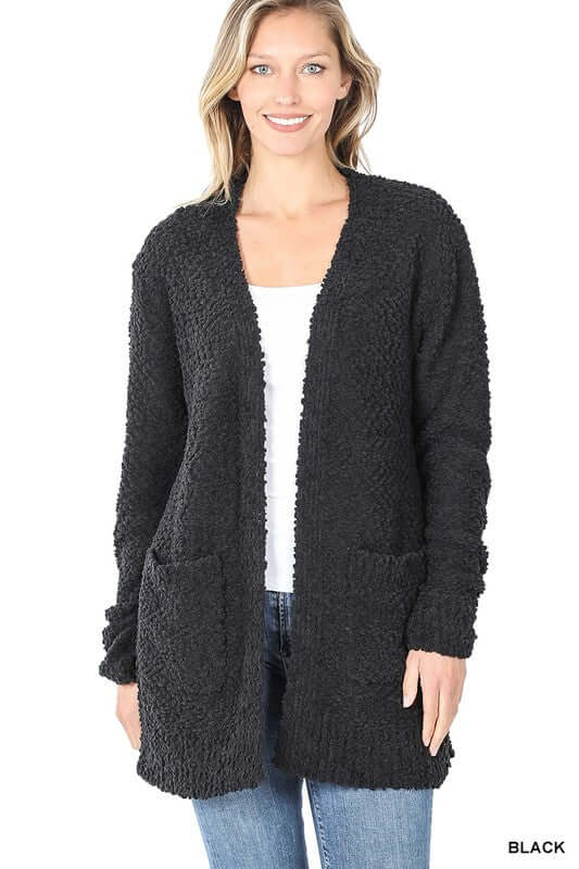 Long Sleeve Popcorn Cardigan, ZENANA, $ 48.95