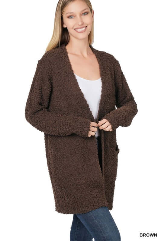 Long Sleeve Popcorn Cardigan, ZENANA, $ 48.95