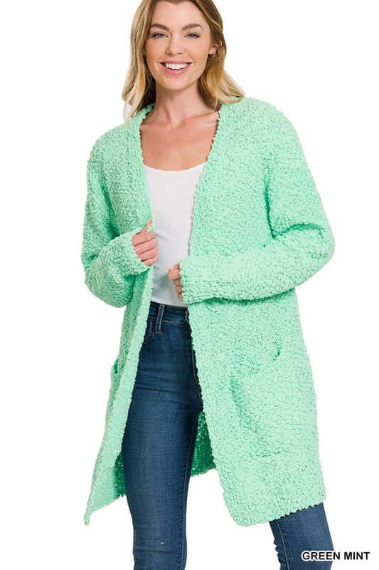 Long Sleeve Popcorn Cardigan, ZENANA, $ 48.95