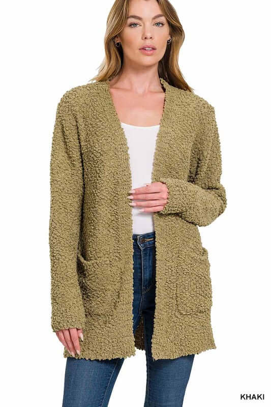 Long Sleeve Popcorn Cardigan, ZENANA, $ 48.95