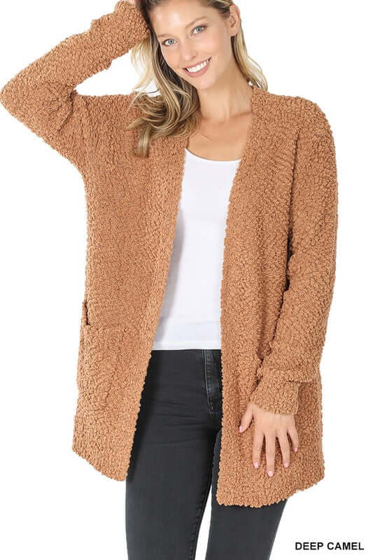 Long Sleeve Popcorn Cardigan, ZENANA, $ 48.95