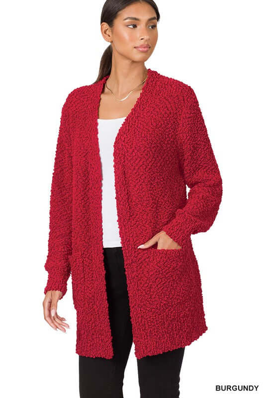 Long Sleeve Popcorn Cardigan, ZENANA, $ 48.95