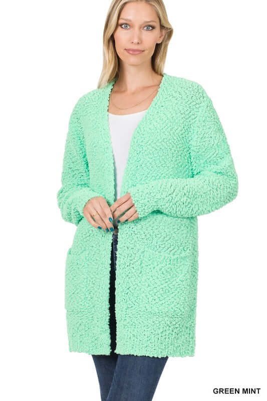 Long Sleeve Popcorn Cardigan, ZENANA, $ 48.95