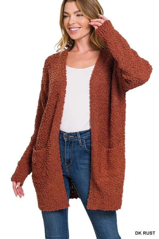 Long Sleeve Popcorn Cardigan, ZENANA, $ 48.95