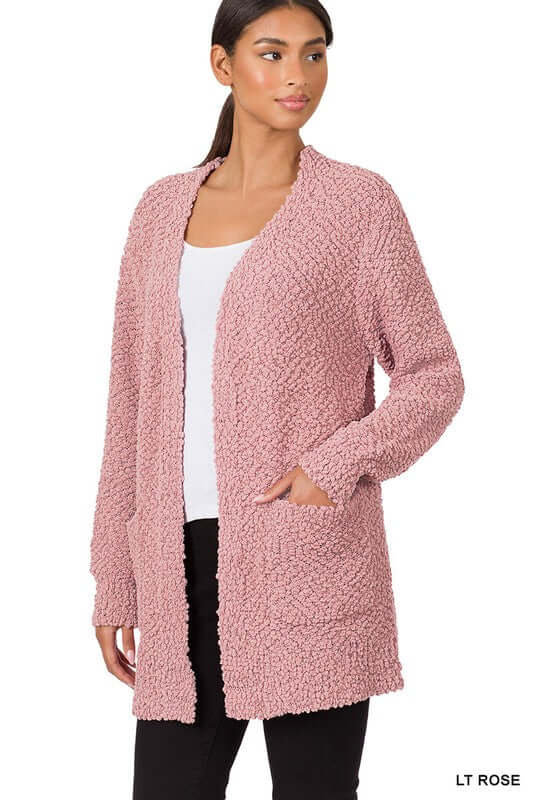 Long Sleeve Popcorn Cardigan, ZENANA, $ 48.95