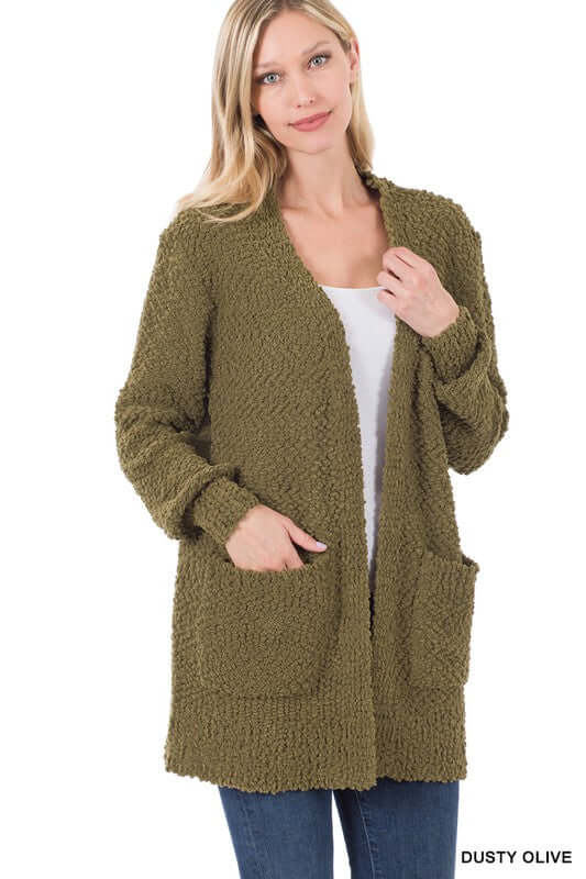 Long Sleeve Popcorn Cardigan, ZENANA, $ 48.95