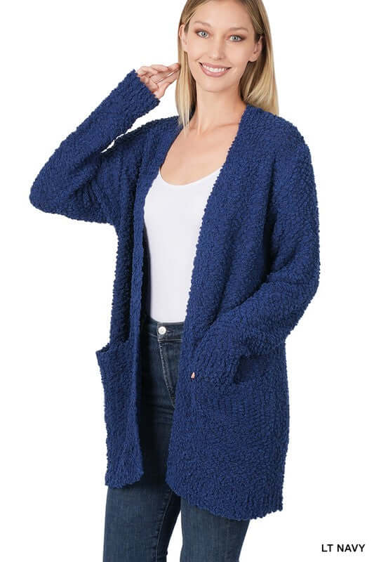 Long Sleeve Popcorn Cardigan, ZENANA, $ 48.95