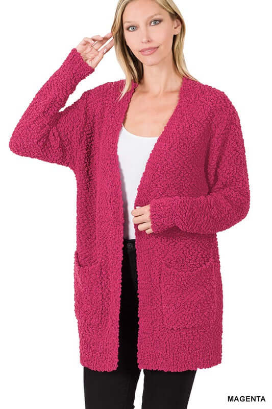 Long Sleeve Popcorn Cardigan, ZENANA, $ 48.95