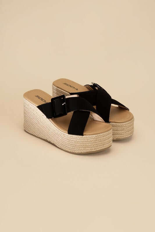 Manta Espadrille Platform  Wedges Slides Sandals